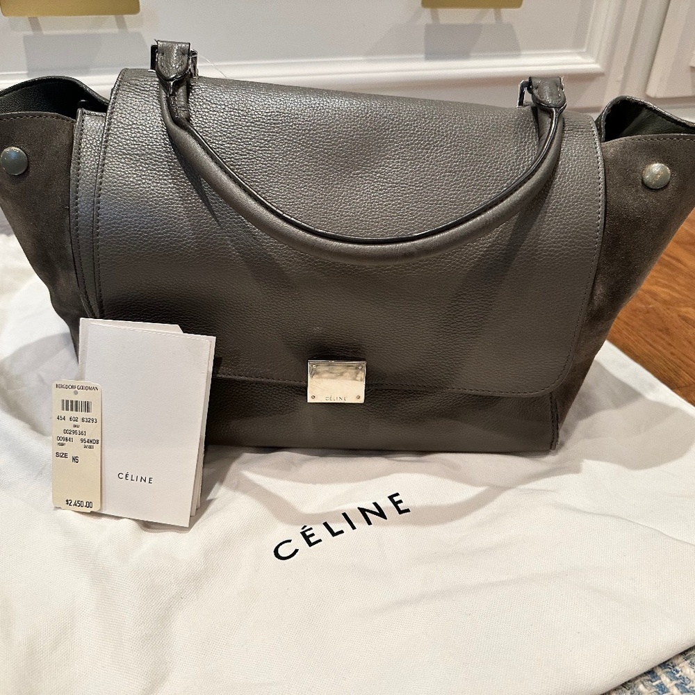 Celine Medium Trapeze Bag, Grey